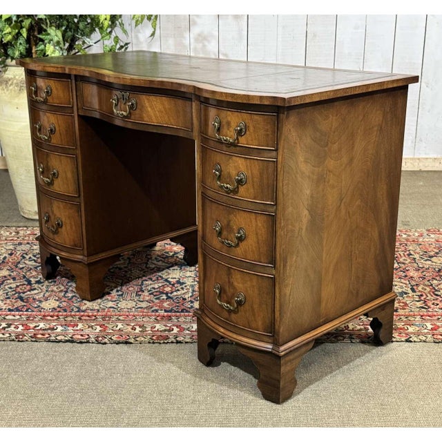 English Desk in Mahogany with a Leather Top, 1950s For Sale - Image 11 of 16
