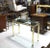 Metal Vintage Mid Century Brass and Glass Console Table For Sale - Image 7 of 8