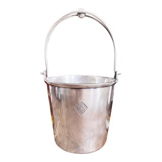 Vintage Silver Plated Ice Bucket From Dutch-American Steamship Company For Sale