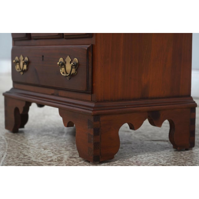 Wood Vintage Country Pine 7 Drawer Chest Nightstand For Sale - Image 7 of 16