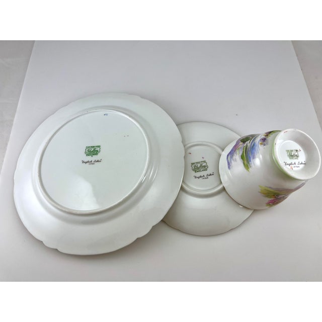 Mid 20th Century Mid 20th Century Shelley English Lakes Trio Dessert Set For Sale - Image 5 of 5