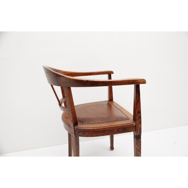 Vintage German Art Deco Armchairs in Wood and Leather, 1930s, Set of 2 For Sale - Image 13 of 17