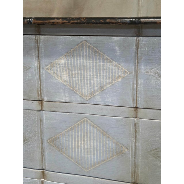 Wood Vintage Swedish Rococo Style Chest of Three Drawers With Brass Hardware For Sale - Image 7 of 14