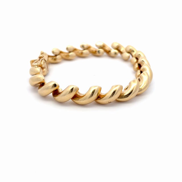 Vintage 14k Yellow Gold San Marco Link Bracelet For Sale - Image 4 of 5