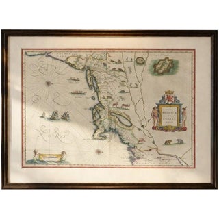 Antique New England Map, 1642 For Sale