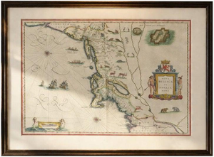 Antique New England Map, 1642