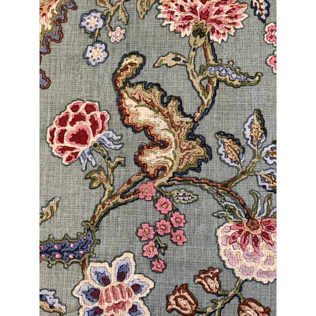 Textile Cowtan & Tout Aubury Linen Hand Print Fabric 2 5/8 Yards Color Rose and Teal For Sale - Image 7 of 7