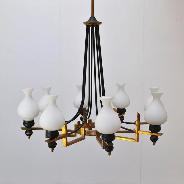 Mid-Century Italian Chandelier from Stilnovo, 1950s For Sale - Image 9 of 11