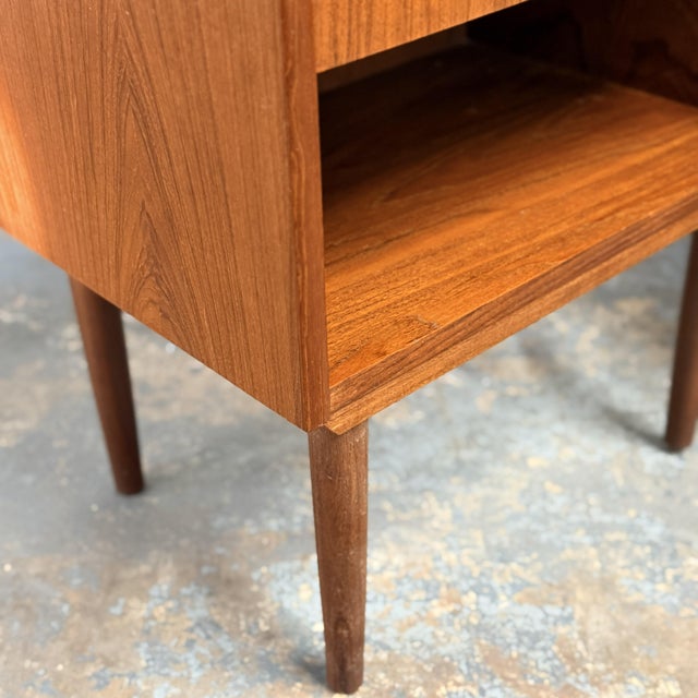 Complimentary Pair of Danish Teak Nightstands With Drawers and Open Cubbies, Circa 1960s For Sale - Image 4 of 7