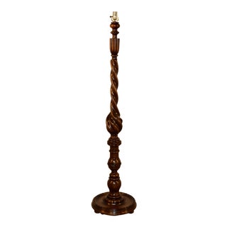19th-C. Walnut Floor Lamp For Sale
