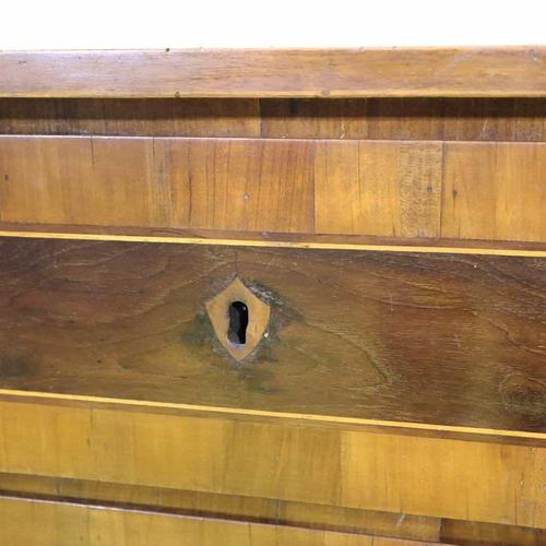 Wooden Chest of Drawers with Three Drawers and Geometric Inlays For Sale - Image 4 of 13