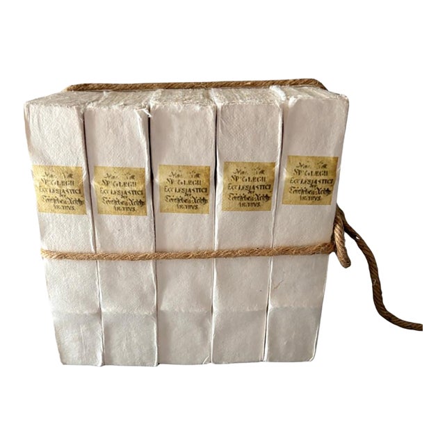 Restoration Hardware Petite Tomes White Handcrafted French Books – Set of 5 For Sale