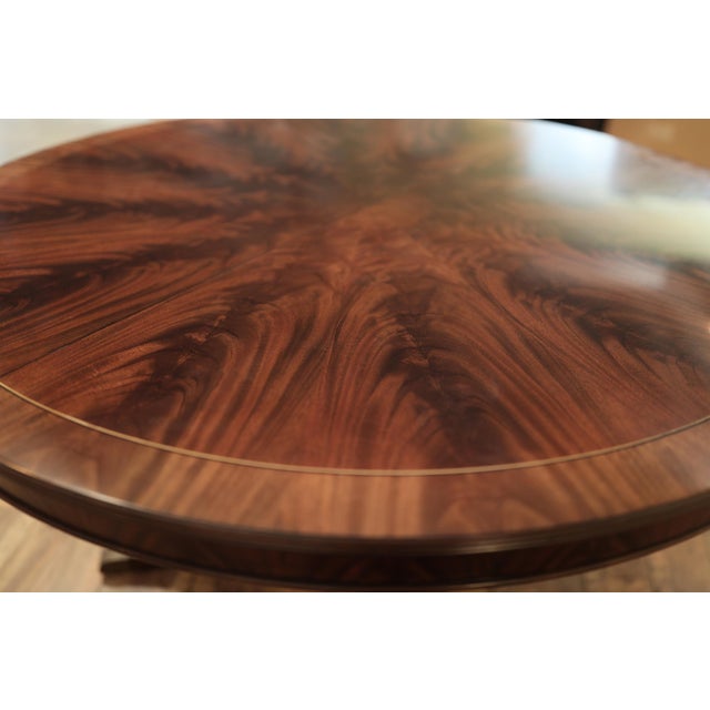 54" Round to 90" Oval Flame Mahogany Dining Table With Two Leaves, Seats 4 to 8 People, an Ap Exclusive by AntiquePurveyor For Sale - Image 9 of 17
