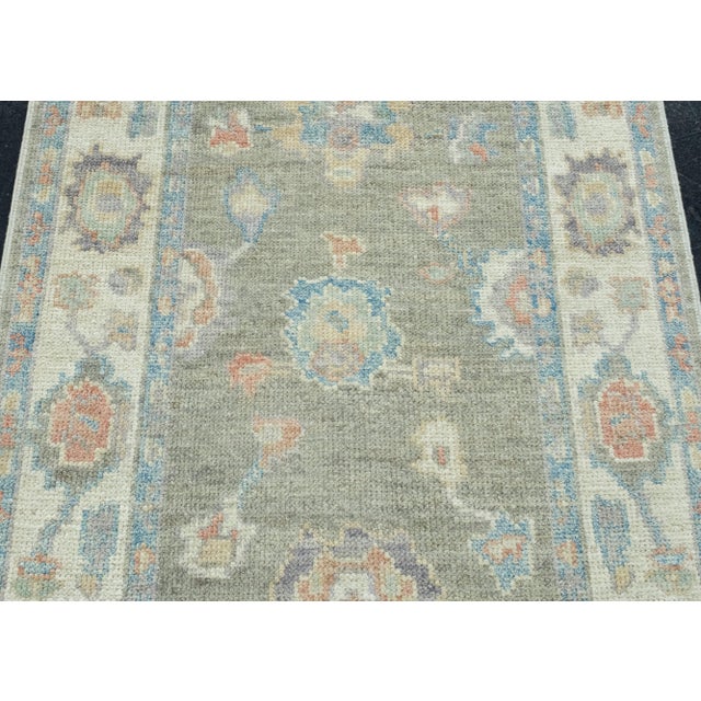 Turkish Oushak Runner Rug 2'10" x 12' #17815 For Sale - Image 4 of 8