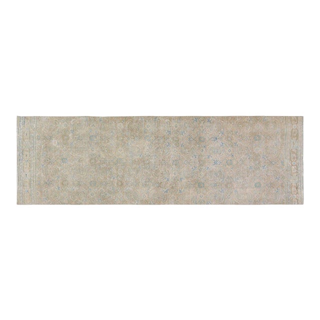 Vintage Turkish Hand Knotted Wool Rug, 3'x9'9'' For Sale