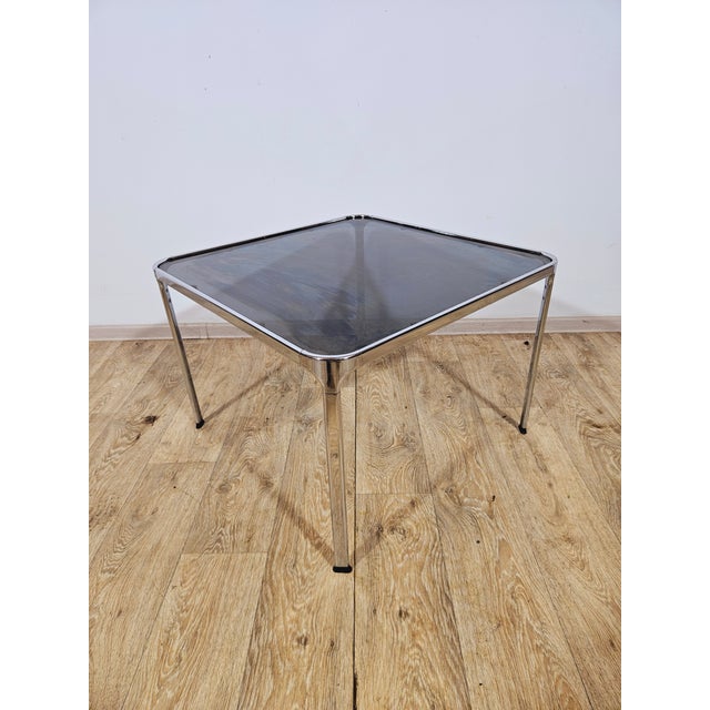 Mid-Century Modern Mid-Century Modern Coffee Table in Chrome and Smoked Glass, Italy, 1970s For Sale - Image 3 of 18