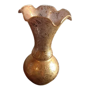 Vintage Victorian 22k Gold Overlay Lotus Bud Vase