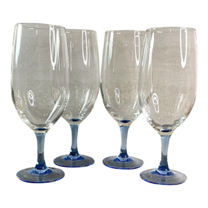 Blue Stemmed Cristal d'Arques Azur Glasses - Set of 4 - New in Box