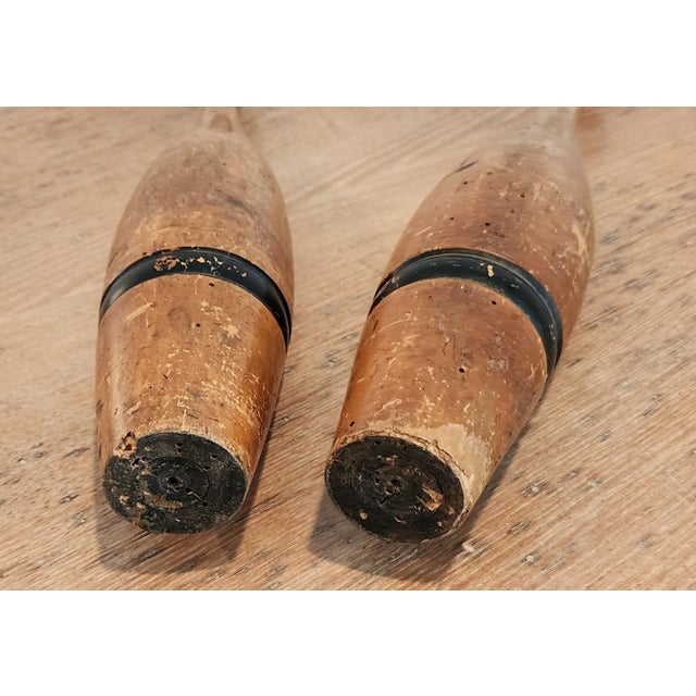 19th Century Eight Pound Wooden Juggling Pins—A Pair For Sale - Image 9 of 11
