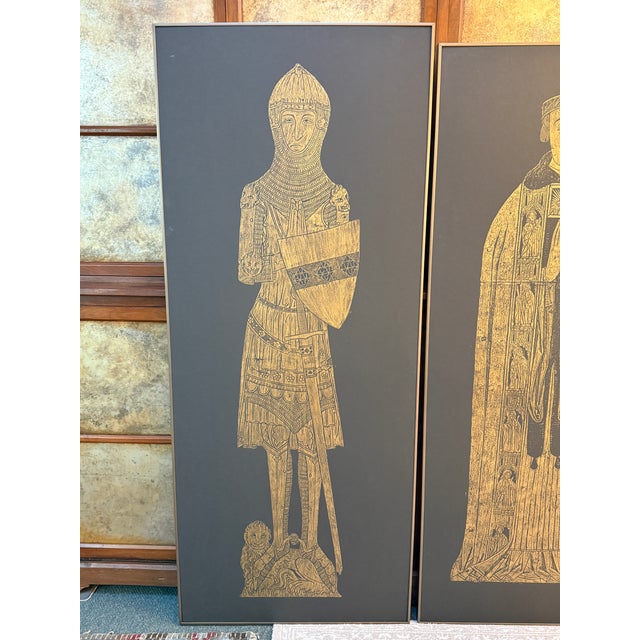 Late 20th Century Twentieth Century Brass Rubbings Triptych, Set of Three For Sale - Image 5 of 17