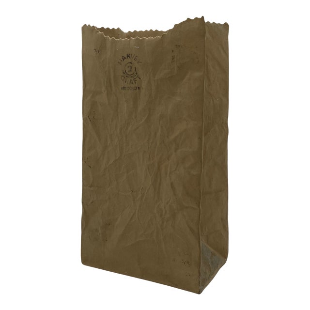 Michael Harvey "Paper Bag" Ceramic Vase, Crinkle Craft Collection For Sale