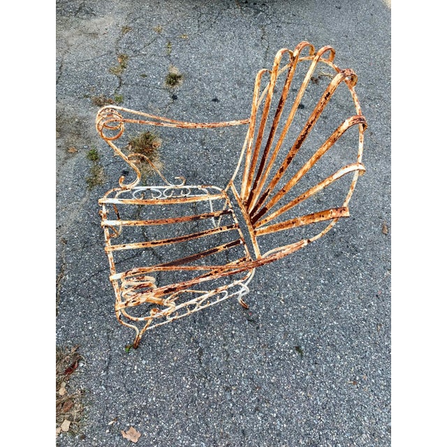 Vintage Wrought Iron Outdoor Garden Chair, Attributed For Sale - Image 9 of 10