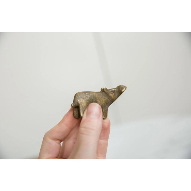 Vintage African Bronze Hippo For Sale - Image 4 of 5