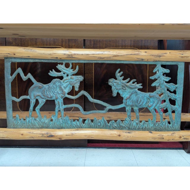 Wood John B. Mortensen Western Console/Sofa Table, Moose For Sale - Image 7 of 9