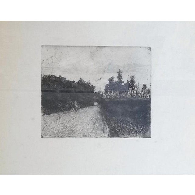 Giovanni Fattori The way of farms Etching Dimensions: 55 x 40 cm This piece is attributed to the mentioned designer/maker....
