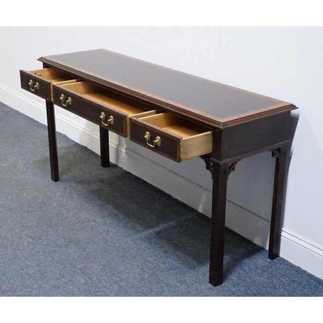 Pennsylvania House Banded Mahogany Traditional Chippendale Style 54" Accent Console Sofa Table 13-1509 For Sale In Kansas City - Image 6 of 12
