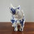 Vintage Italian Blue and White Glazed Cat With Bowtie For Sale - Image 4 of 7
