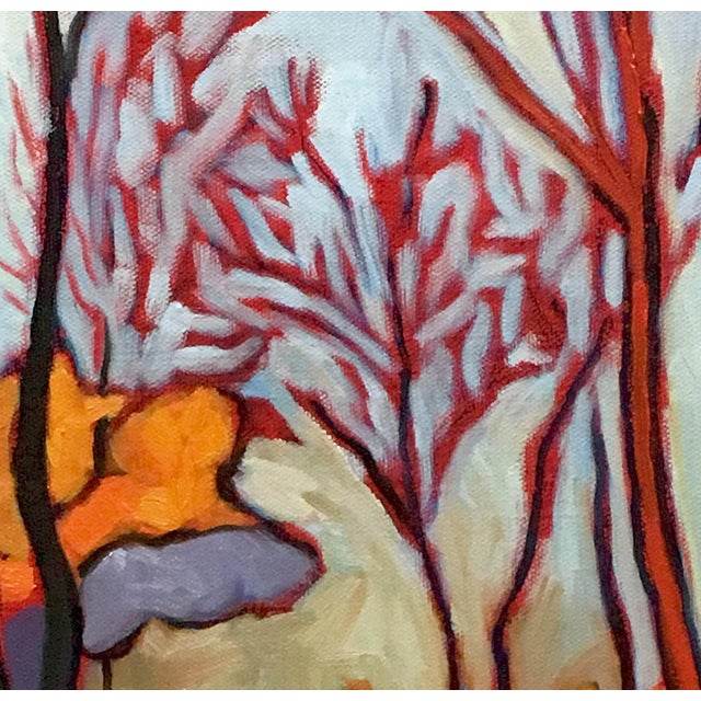 "A Walk in the Woods" Fauvist Expressionist Style Landscape Oil Painting With Trees For Sale In New York - Image 6 of 7