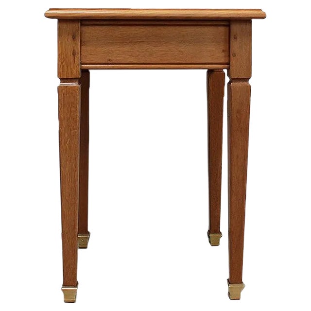 Small Solid Oak Blonde Side Table, 1950s For Sale