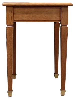 Small Solid Oak Blonde Side Table, 1950s