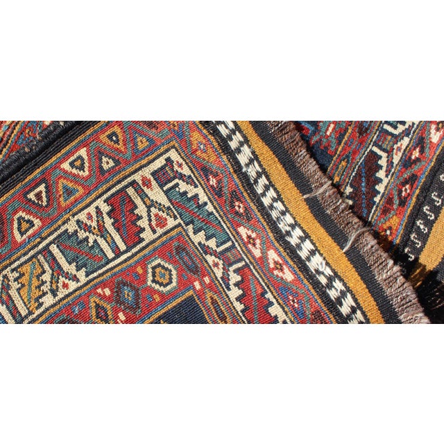 Late 19th Century Small Antique Turkestanian Yomud Rug With Tribal Diamond Medallion 1'6 X 3'3 For Sale - Image 5 of 5
