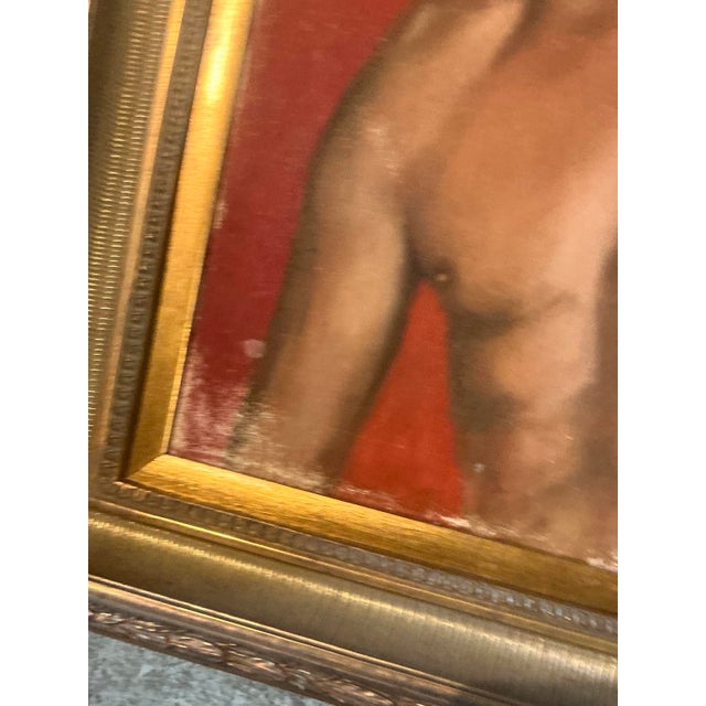 Vintage Boho Original Oil Portrait of Man For Sale - Image 9 of 10