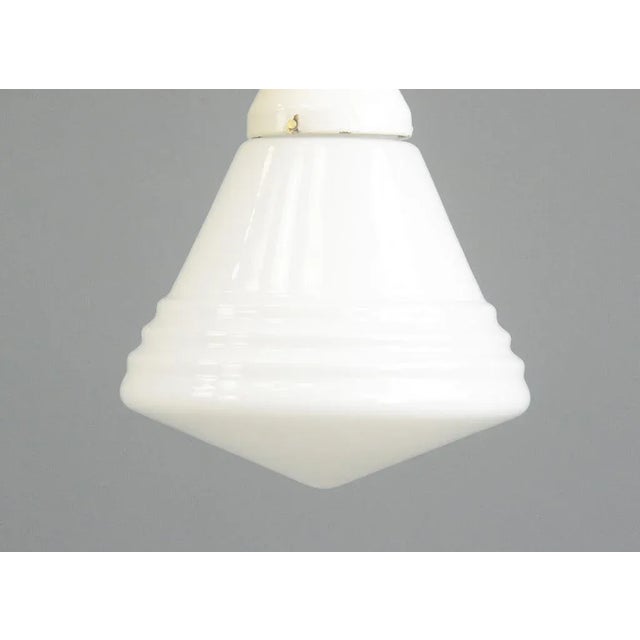 Conical Phillips Opaline Light, 1920s For Sale - Image 3 of 8