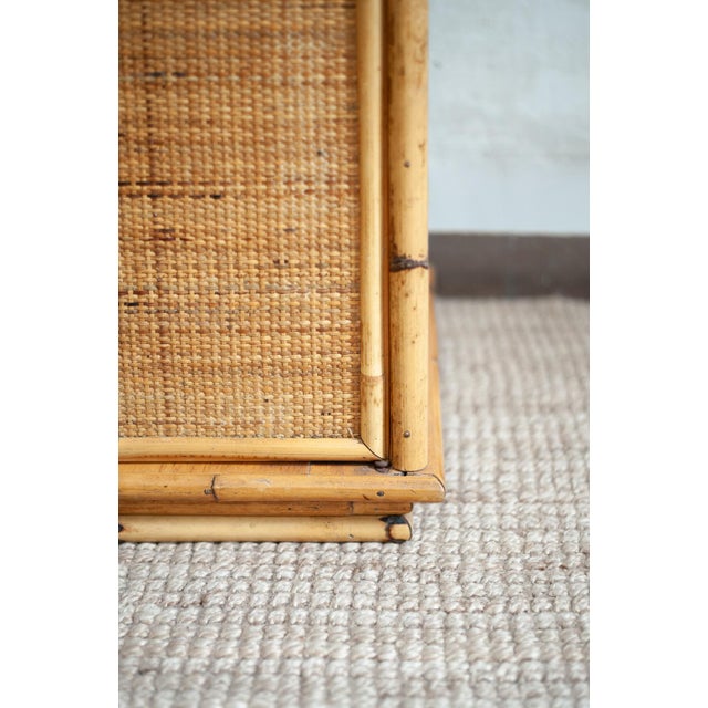 Wood Bamboo and Rush Fabric Sideboard by Dal Vera, 1970s For Sale - Image 7 of 8