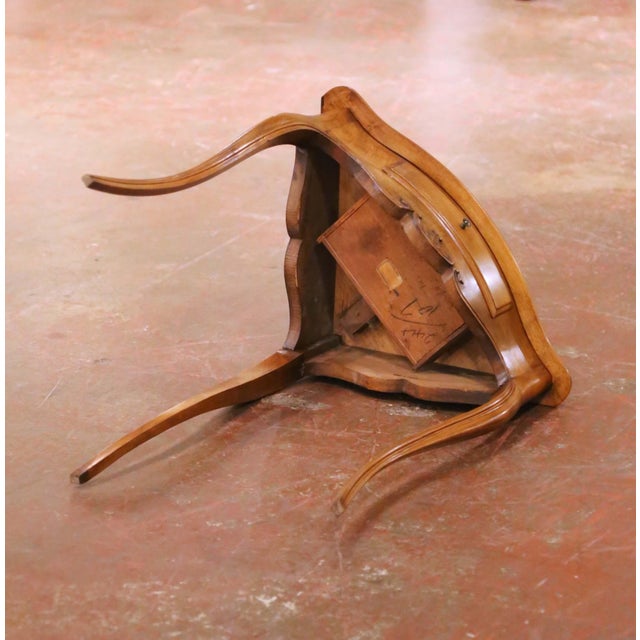 Early 20th Century French Louis XV Walnut Corner Side Table With Drawer For Sale - Image 11 of 11