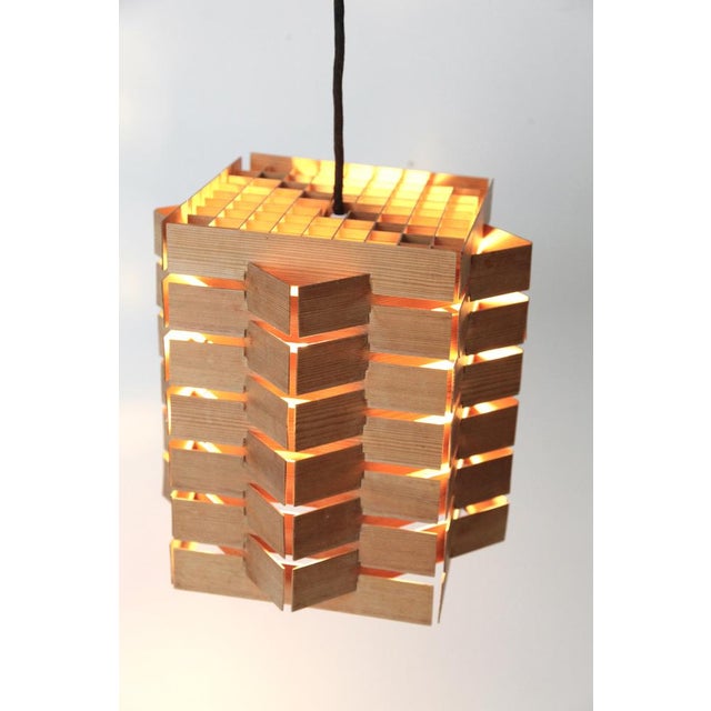 1970s Pendant Lamp in Pine by Høvik Lys, 1970s For Sale - Image 5 of 10