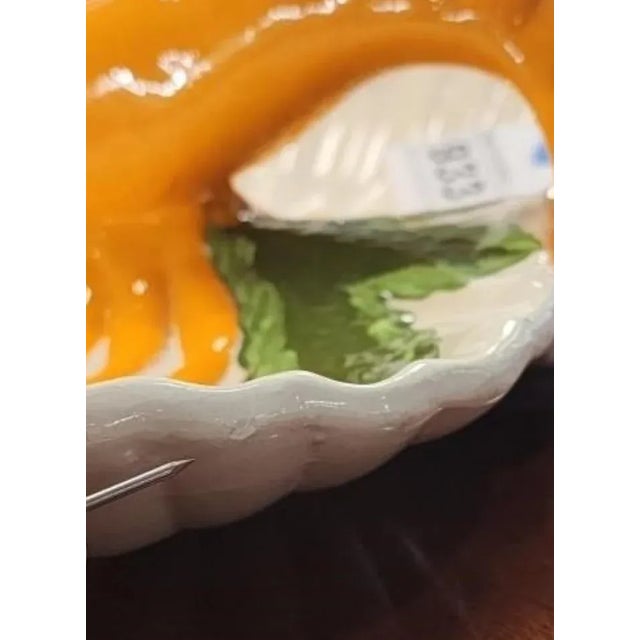 White Mid-Century Hand Painted Sculptural Ceramic Lobster Dish For Sale - Image 8 of 9