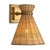 Pair of natural rattan wall lamp with vintage brass finish, designed in a contemporary style with a warm, textured...