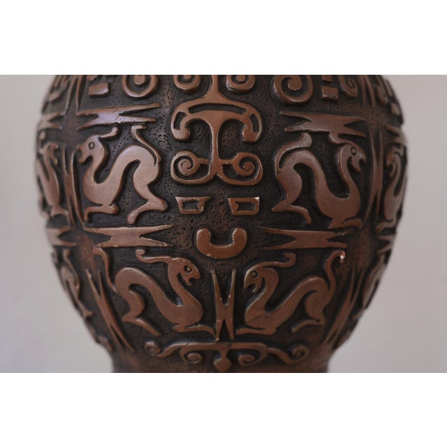 1950s Mid Century Hollywood Regency Ceramic Sgraffito Primitive Art Lamps - A Pair For Sale - Image 10 of 13