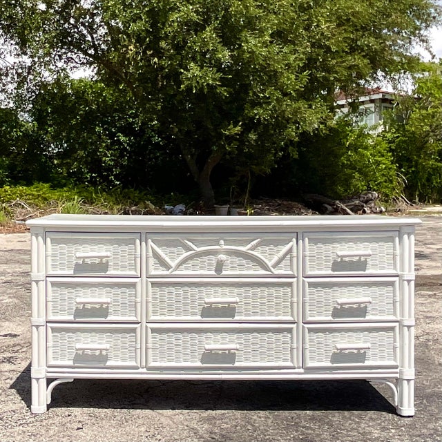 Vintage Coastal Lacquered Henry Link Dresser Chairish
