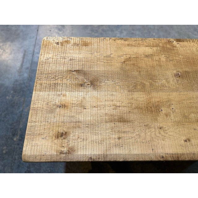French Bleached Oak Farmhouse Dining Table, 1925 For Sale - Image 3 of 18