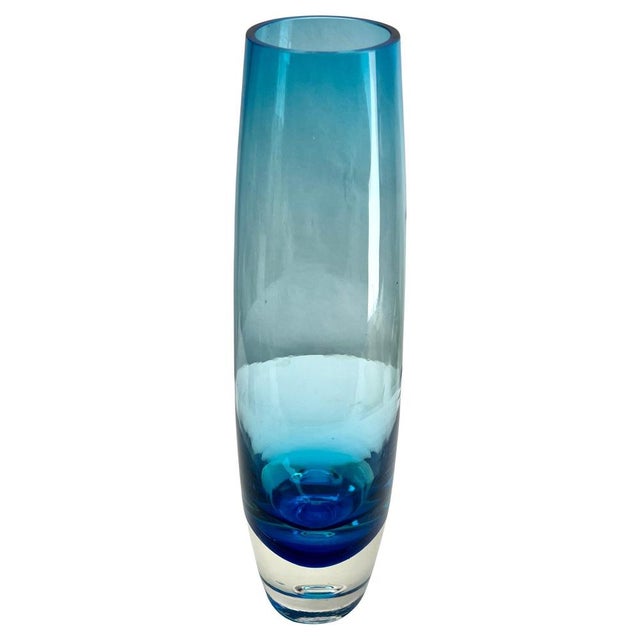 Hand-Blown Blue Vase with Bubble by Bo Borgström, 1960s For Sale - Image 4 of 9