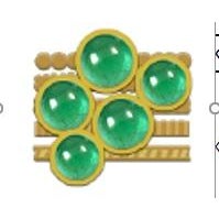 Five 14k Yellow Gold Rings With Cabochon-Cut Emeralds Size 6.5 For Sale - Image 14 of 14