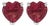 14K White Gold 5MM Heart Cut Ruby Solitaire Stud Earrings For Sale
