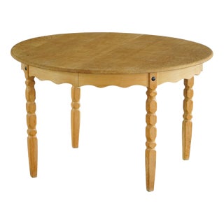 Mid-Century Danish Round Dining Table in Oak with Three Extensions, 1960s For Sale