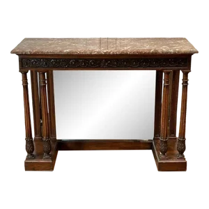19th Century French Carved Walnut Mirrored Back Pier Table